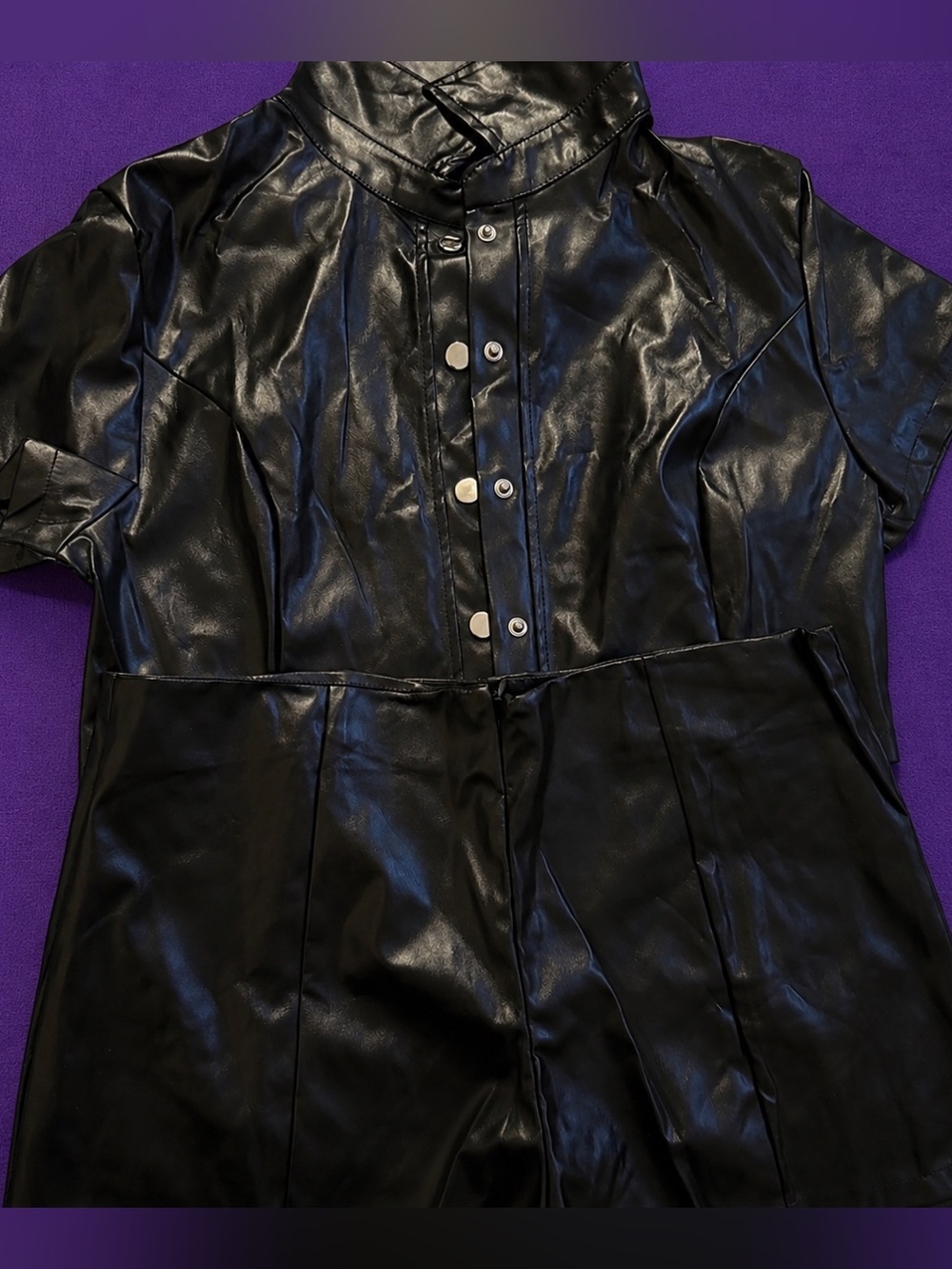 Black Faux Leather Women's Jacket